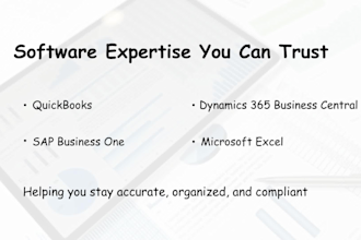 bookkeeping using quickbooks, sap business one, and 365 business central