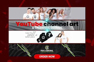 design youtube channel art and thumbnail for your channel