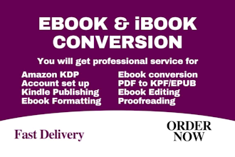 convert word to pdf, PDF to kpf amazon kindle, to epub manuscript for publishing