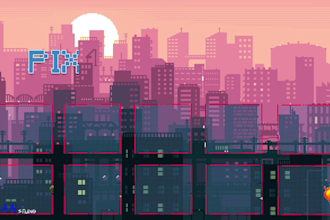 make 8 bit character animation, pixel art GIF animation