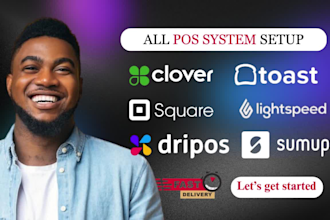 set up square pos, toast pos, clover pos, and lightspeed