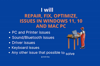 repair, fix, optimize, issues in windows 11, 10 and mac pc