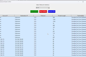 build a gui based python packet sniffer with realtime data