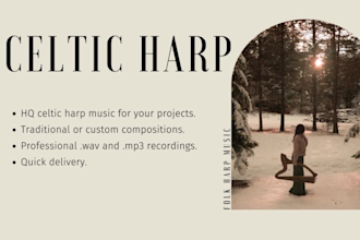 record celtic harp music for your project