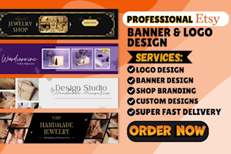 design an attractive etsy shop banner and etsy shop logo, etsy branding kit