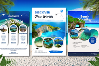 design attractive tour, trip travel poster, flyer