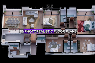 redraw  2d floor plan, 3d floor plan for real estate agent, airbnb in 24 hrs