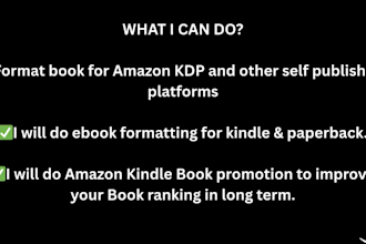 do book publishing for amazon kindle ebook and design kdp cover