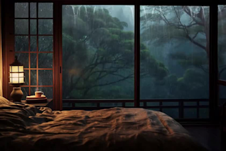 create natural sound rain video with cozy amblent rain video