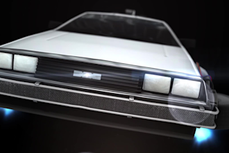create your logo or text on delorean back to the future car