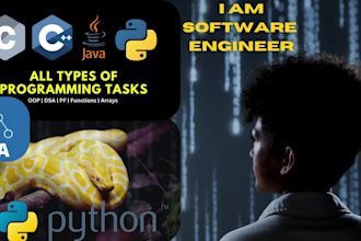 complete your programming projects in python java c javascript