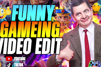 do funny gaming video edit for youtube,tiktok,twitch