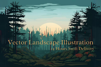 draw vector landscape illustrations in 24 hours with ai