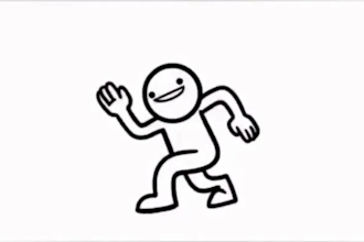 create a 10 second stick figure animation