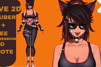 design, rig live2d model 2d vtuber model live 2d vtuber model vtuber commission