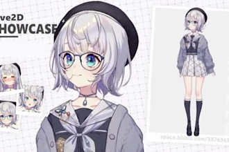 draw and rig 2d anime vtuber model, live2d rigging, vtuber outfit, vtube studio