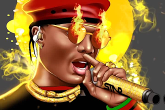 make a cartoon music cover art for your song