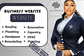 build roofing plumbing construction website for squarespace website redesign