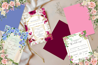 design botanical and natur digital indian wedding  invitation