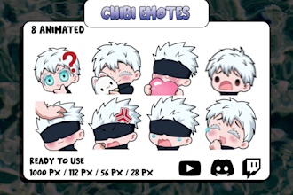 draw custom chibi twitch or discord emotes for you