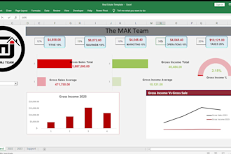 create real estate excel dashboard, template for your work easier and automate