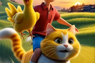 create ai animation story, 3d cartoon for kids, ai video art