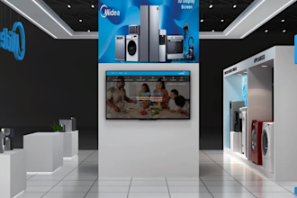 3d render exhibition stand, trade show booth, kiosk for you