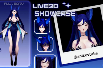design and rig a pro live2d vtuber model in high quality anime style