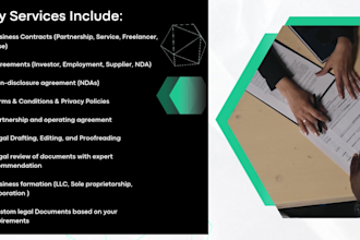 draft professional contracts, agreements, legal documents, legal review,llc ,nda