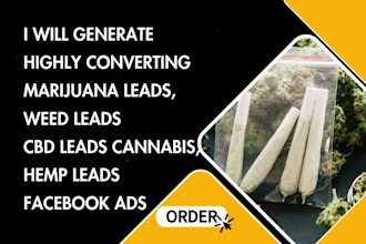 generate marijuana leads cannabis, cbd landing page hemp leads via facebook ads