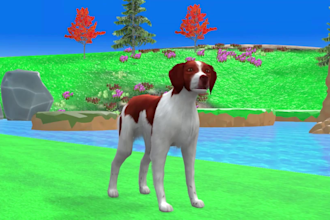 create 3d animal crossing fountain animation