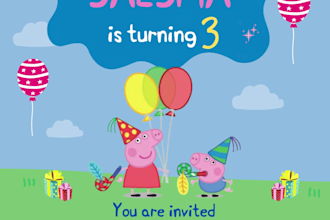 create custom kids digital invitation cards for birthdays, baby shower