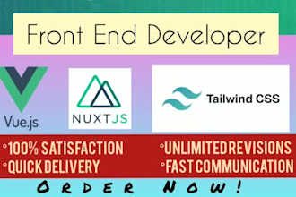 create vue js frontend for any web app and website