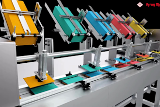 create industrial robot arm 3d animation, 3d robotic simulation, 3d robot model