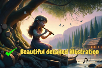 create pixar style illustration for children story book using ai