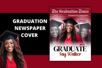 design your photos into newspaper covers for graduation