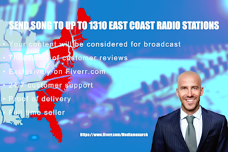 send your song to up to 1310 east coast USA radio stations