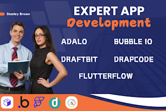 develop no code mobile app with adalo bubble io draftbit drapcode flutterflow