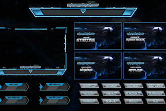 craft custom animated twitch overlay pannels logo and twitch alerts