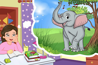 design cute kids children book illustrations