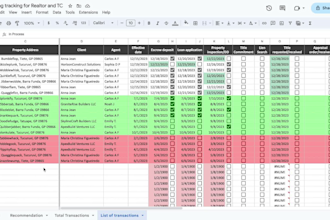 provide a spreadsheet to speed up your real estate transactions
