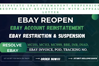 reinstate ebay permanent suspension reopen ebay restriction with appeal letter