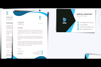 create id business card letterhead stationery items