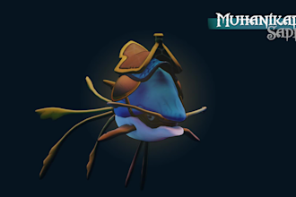 create 3d creature with a stylized style