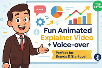 create a fun animated explainer video with voice over for your business or brand
