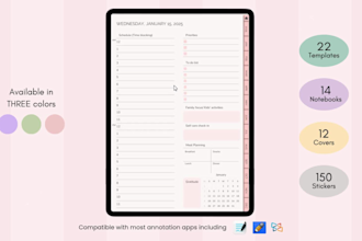 design digital planner, journal, calendar for etsy