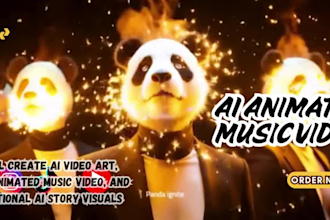 create ai product video, ai animated music video and ai animation visual art