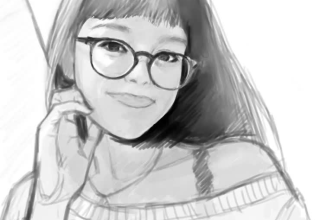 create realistic portrait, black and white