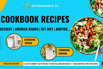 create cookbook recipe, dessert, mediterranean dish recipe journal design snack