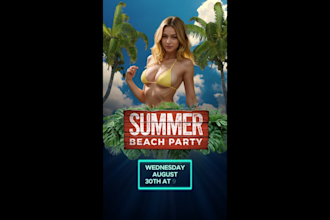 create animated flyers, posters for event, party, birthday